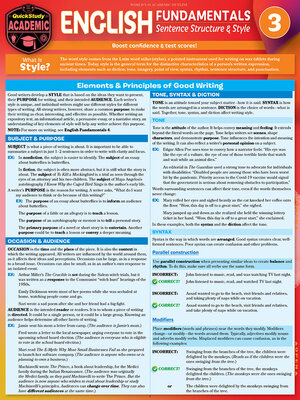 cover image of English Fundamentals 3--Sentence Structure & Style